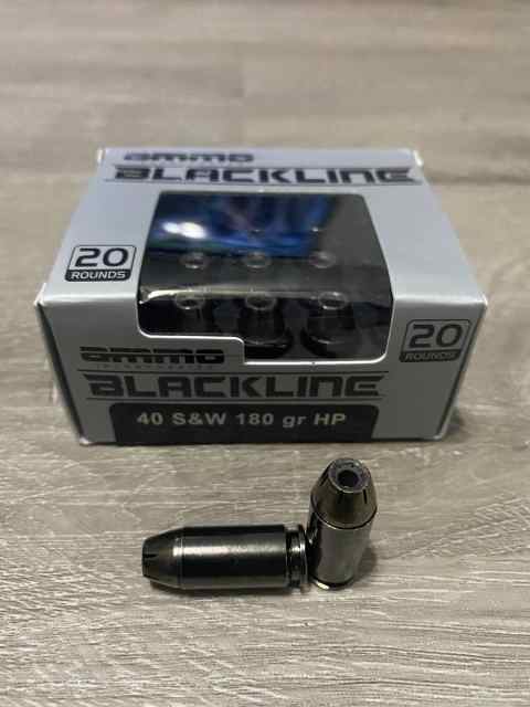Ammo Inc Blackline .40S&amp;W 180gr HP 20rd box $16