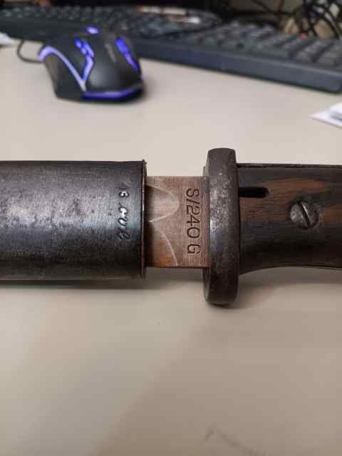 German ww2 k8 bayonet rare code on blade