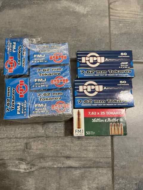 395 rounds 7,62 by 25mm 85gr JHP Tokarev ammo