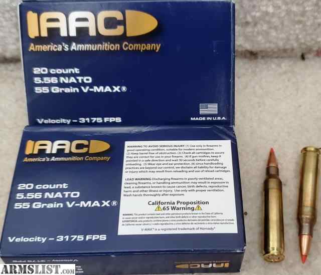 New AAC 5.56 NATO ammo with 55 grain V-Max bullet