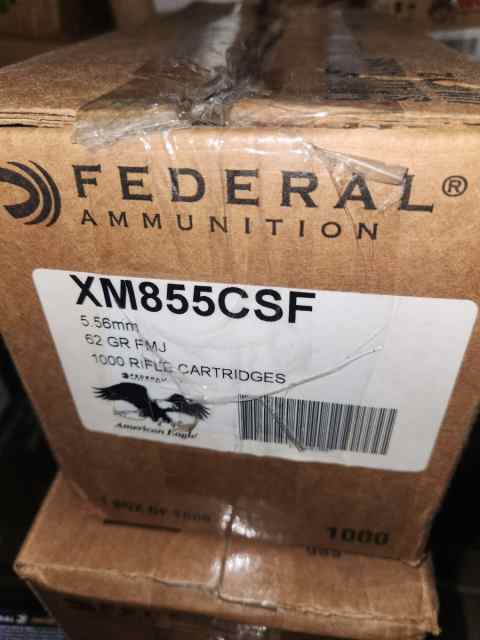 FEDERAL XM855CSF 5.56 62 GRAIN FMJ 1000 rounds