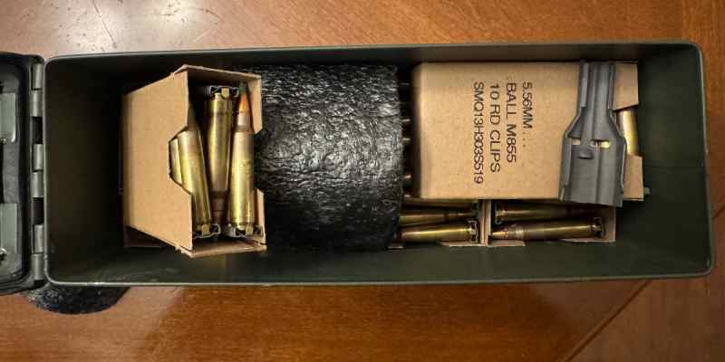 Federal can of XM855, 62gr, on stripper clips