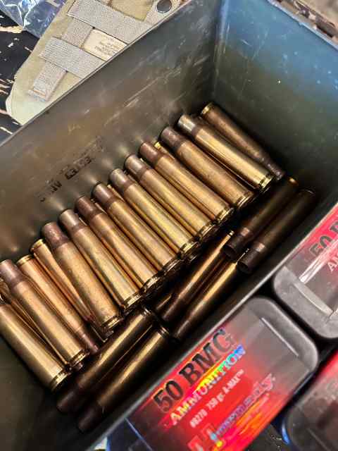 SIXTY “Once Fired”.50 BMG Brass Casings 
