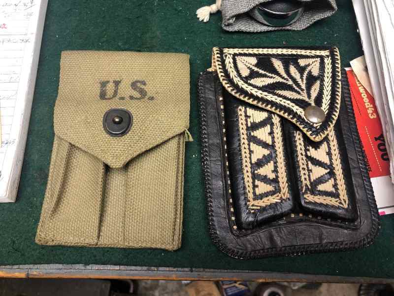 1911 mag pouches: 1-military&amp; 1- handmade leather