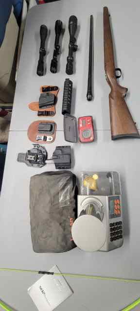 bench clean up, barrel, stock, scopes, scale