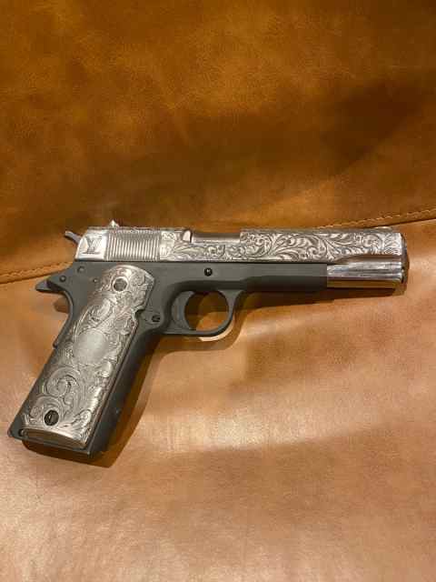 1911 45 acp scroll engraved 