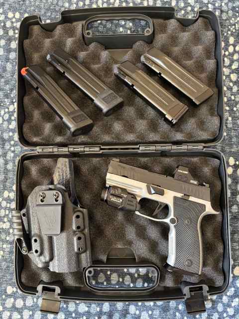 P320 AXG Carry, holster, 4x mags and red dot