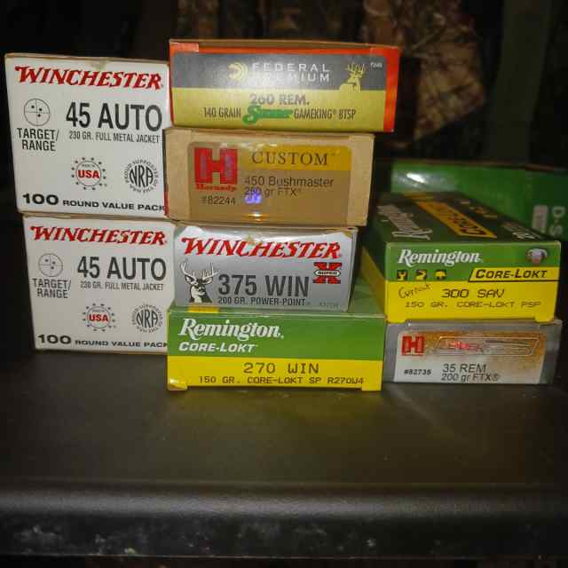 Variety of ammo 260,6.5cr,300mag,300savage,more