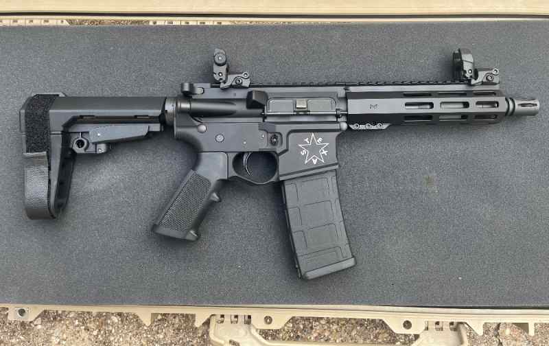 Laser engraved Texas AR Pistol