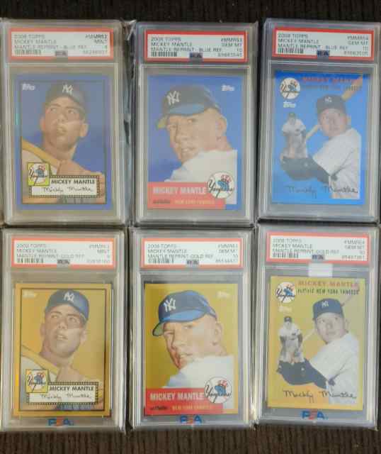 PSA Graded Mickey Mantle Gold refractors/Blue Refs