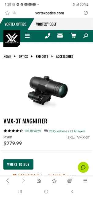 VORTEX VMX-3T 3X MAGNIFIER 
