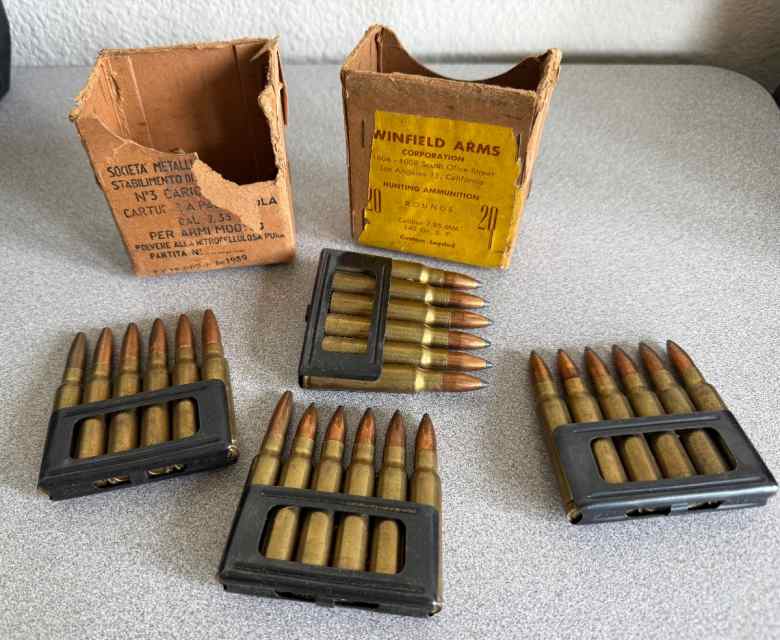 30 rds 7.35 Carcano Ammo in Clips ‘39