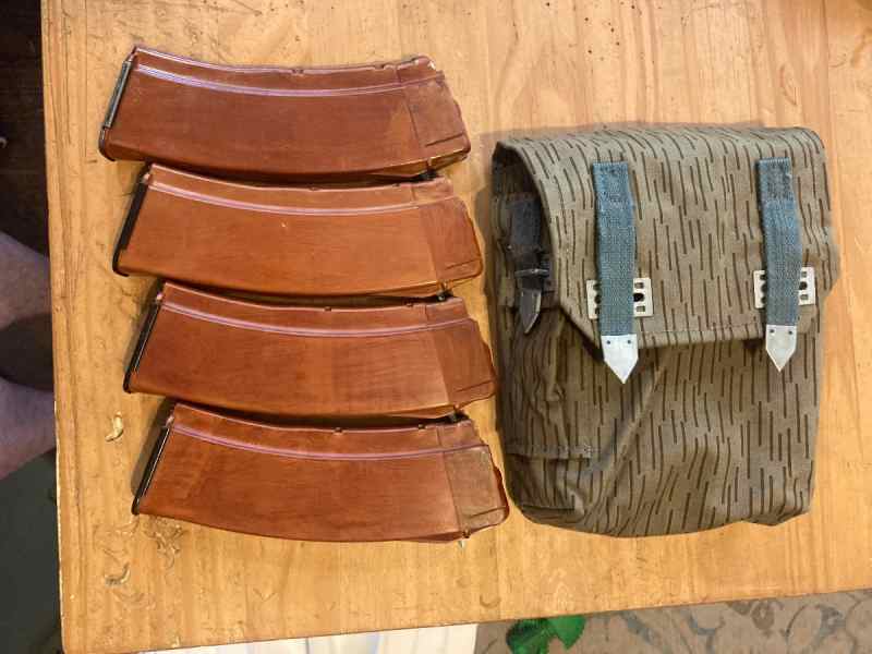 5.45 Bakelite Mags 1 Tula, 3 East German+Mag Pouch