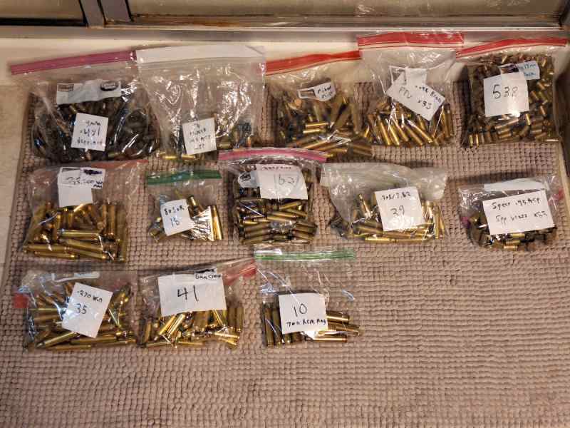 Mixed rifle &amp; pistol brass and surplus/reload ammo