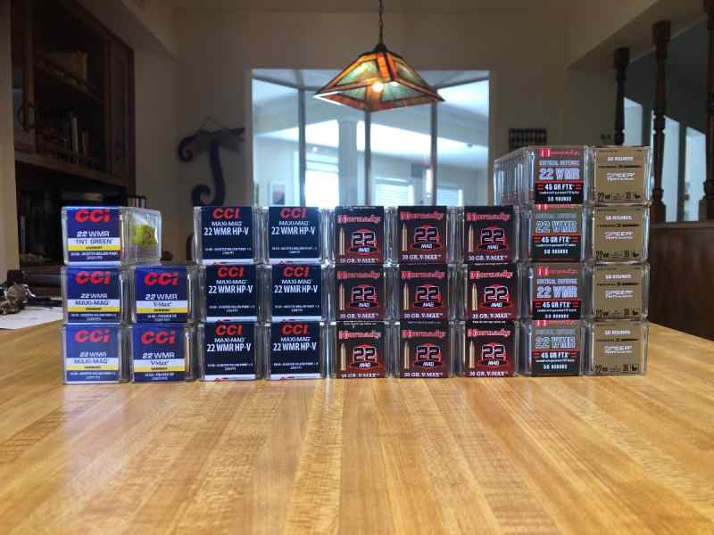 A Lot of 22 WMR ammo 28 boxes 1400 rounds 450 cash