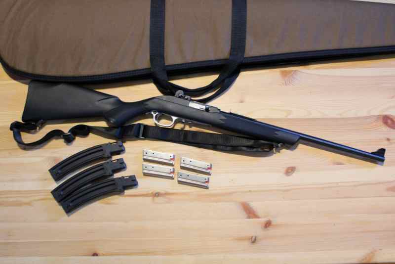 .22 Marlin 795 with Tech Sights, 7 mags, sling