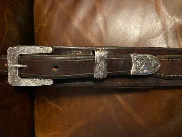 VOGT Rare square Sterling buckle set / belt wester