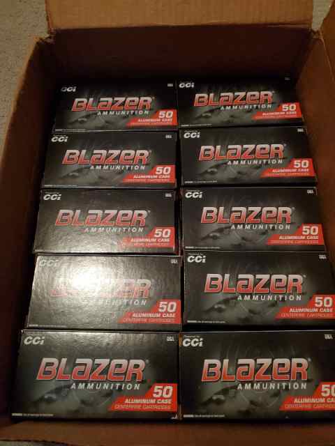 1000 rounds 9mm 115 gr CCI Blazer ammo