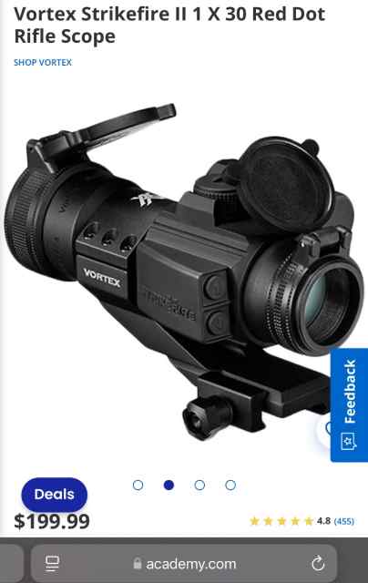 Vortex Strikefire II 1 X 30 Red Dot Rifle Scope