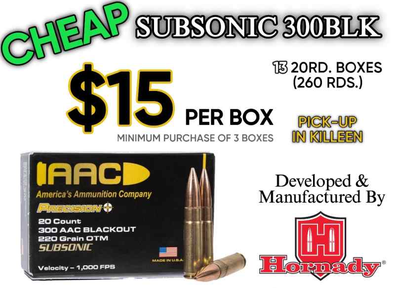 NEW ☆ SUBSONIC 300BLK ☆ 220GR OTM ☆ CHEAP