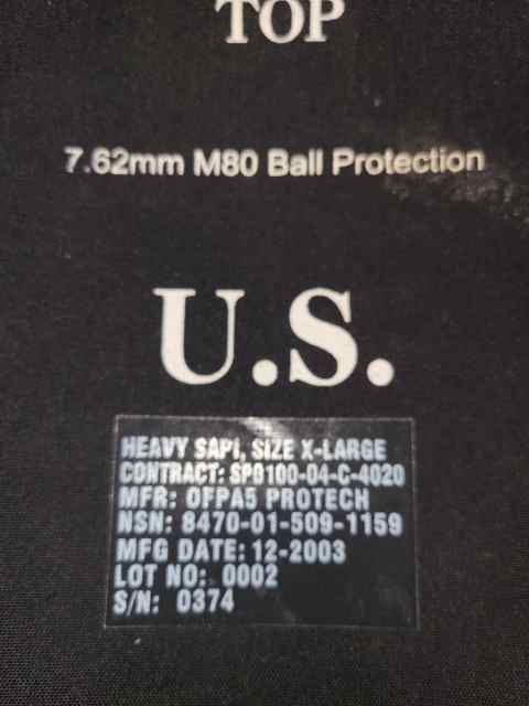 Heavy Sapi X-Large M80 Protection $280 OBO