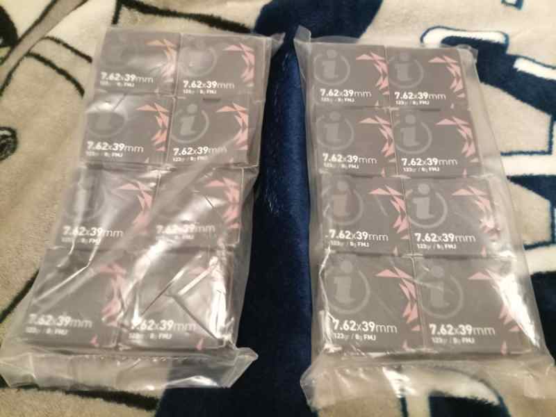 Igman 7.62x39 123gr FMJ brass cased ammo