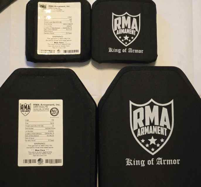 RMA Level IV Front, Back, and Side Plates
