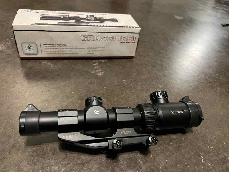 Vortex 1-4 crossfire v-brite w/ Burris PEPR mount