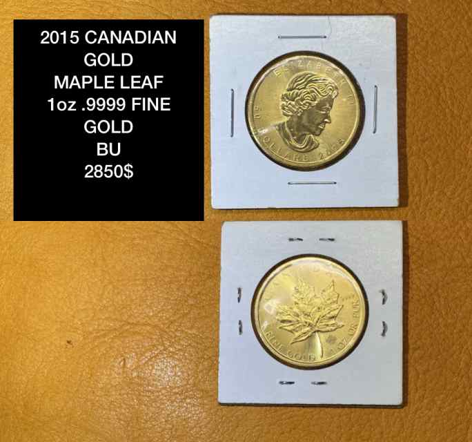 2015 Canadian GOLD MAPLE LEAF 1oz. .9999