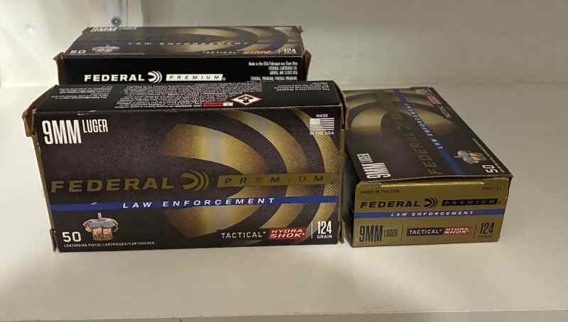 FEDERAL HYDRA SHOCK 9MM 124 Grain (4 50Rrd Box’s)