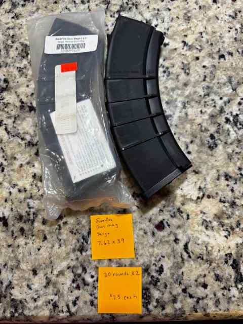 7.62x39 mag (ruger 5 round and surefire gun 30 rd)