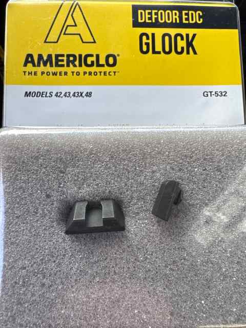 Glock 42, 43, 43x and 48 blacked out sights