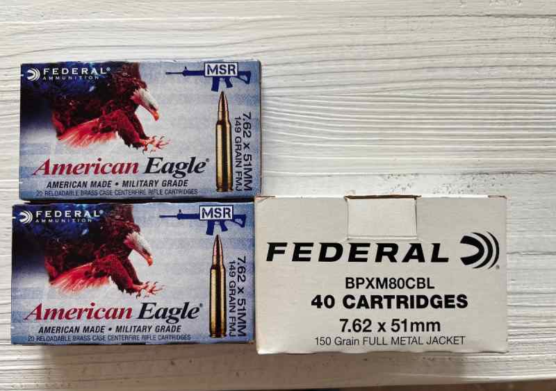 80 rounds - 7.62 x 51 fmj 
