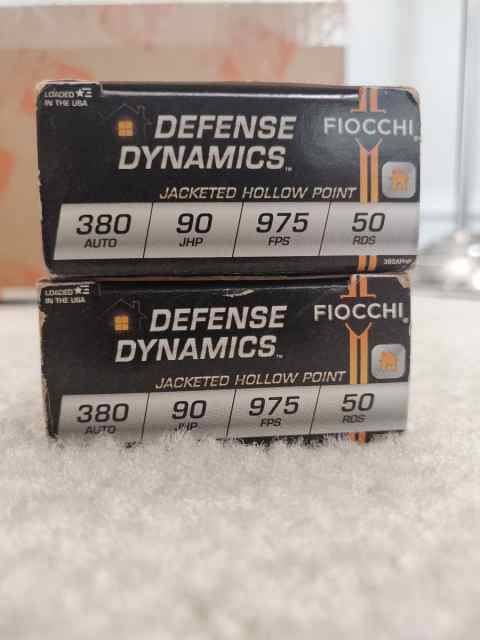 Fiocchi 380 JHP defense ammo, 100 Rds, $50