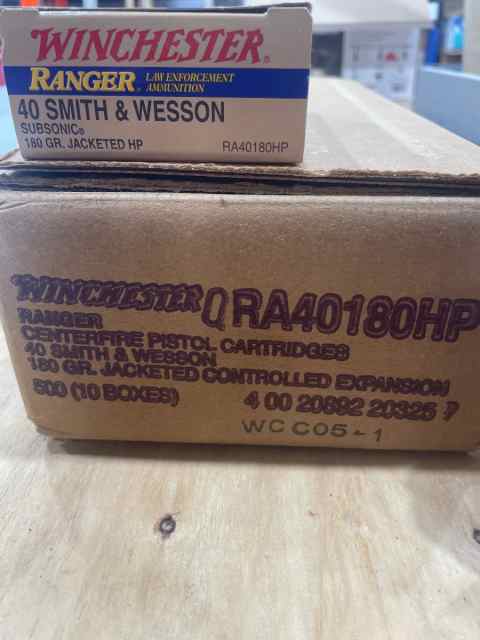 .40 S&amp;W Winchester Ranger 180 JHP. (Sub-Sonic)