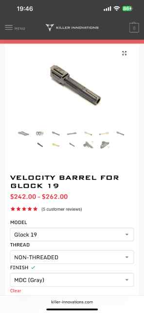 G19 Killer Innovations Barrel