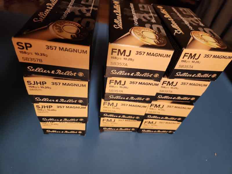 600 rds Sellier &amp; Bellot 357 Magnum Ammo FMJ/SP/HP