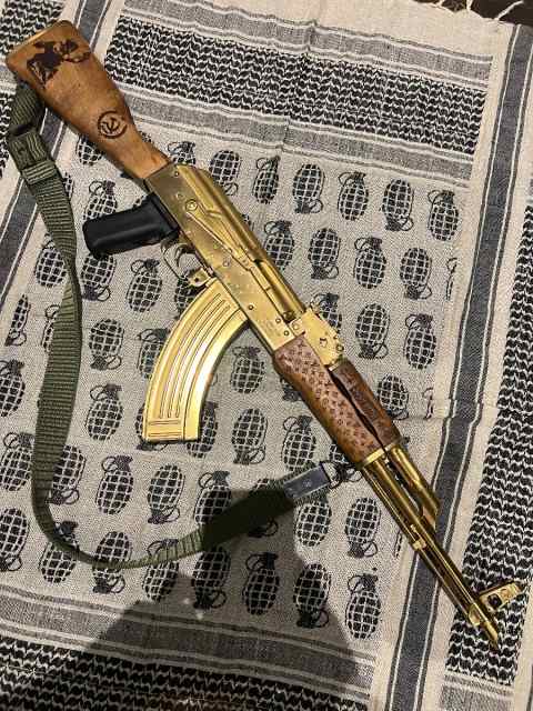 LV Supreme Full Custom Polished Gold AK47 AKM TiN