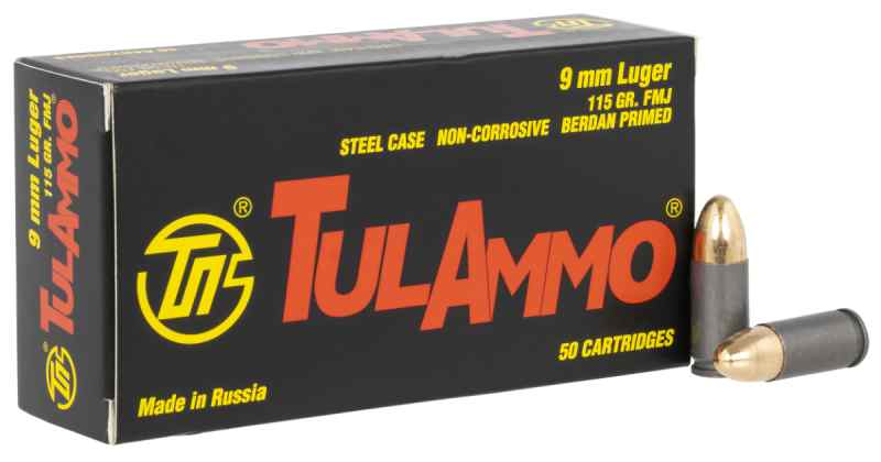 TULA 9MM STEEL 115GR 50RD BOX