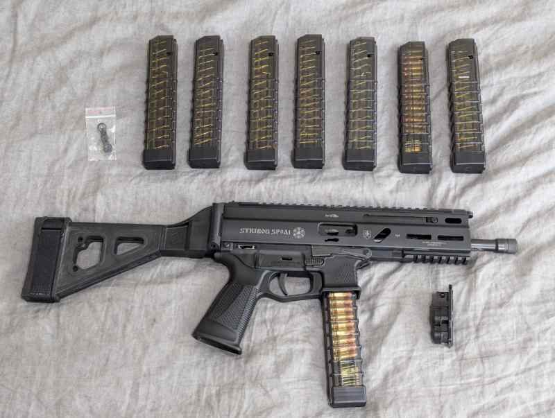 Stribog SP9A1 + 8 mags + folding stock