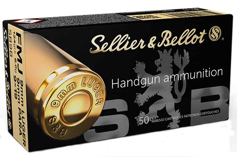 Sellier &amp; Bellot SB9B Handgun 9mm Luger 124 gr FMJ