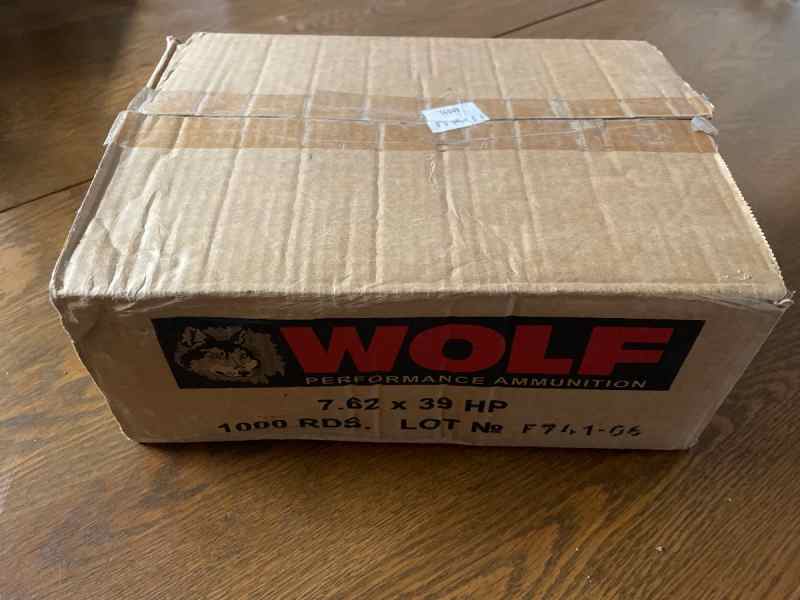 1000 Rounds 7.62X39 (AK-47) WOLF Brand Ammo