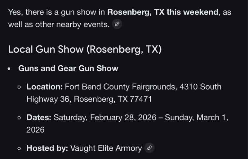 !!! Rosenberg GUN SHOW this WEEKEND!!! March 1st