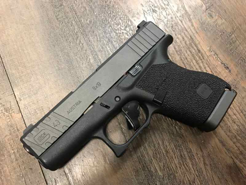 Glock 43 - NS, Milled Slide, Stipple, Apex Trigger