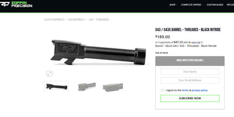 Screenshot 2025-07-15 at 12-20-21 Zaffiri Precision - G43 _ G43X Barrel - Threaded - Black