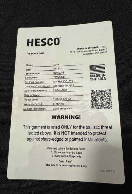 Hesco L210 plates