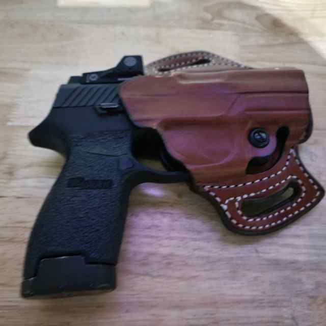 Sig 320X With Sig Red Dot  3 mags  leather holster