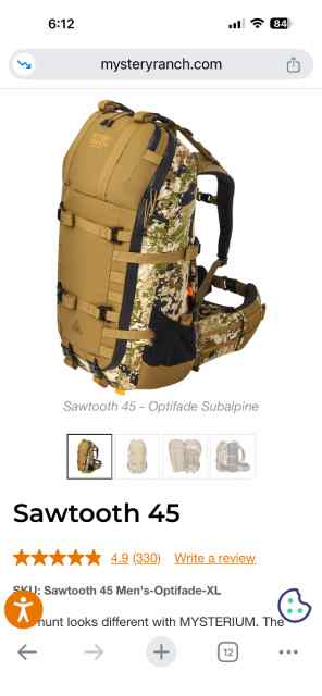 Mystery Ranch “Sawtooth 45” XL 