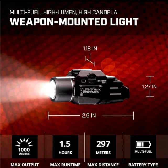 Streamlight TLR-7 HL-X USB 1000-Lumen Light 