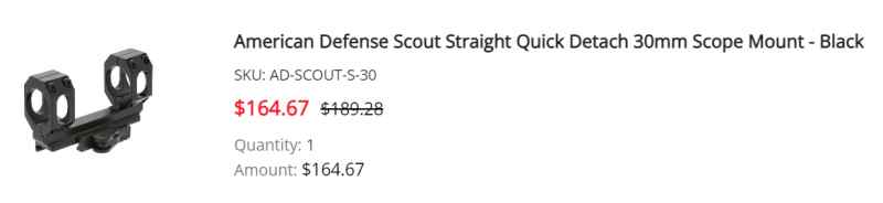 American Defense Scout Straight Quick Detach 30mm 